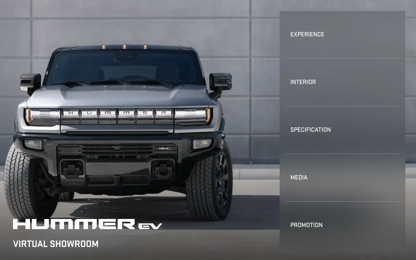 GMC Hummer EV 버추얼 쇼룸 브랜드 웹사이트 디자인 레퍼런스