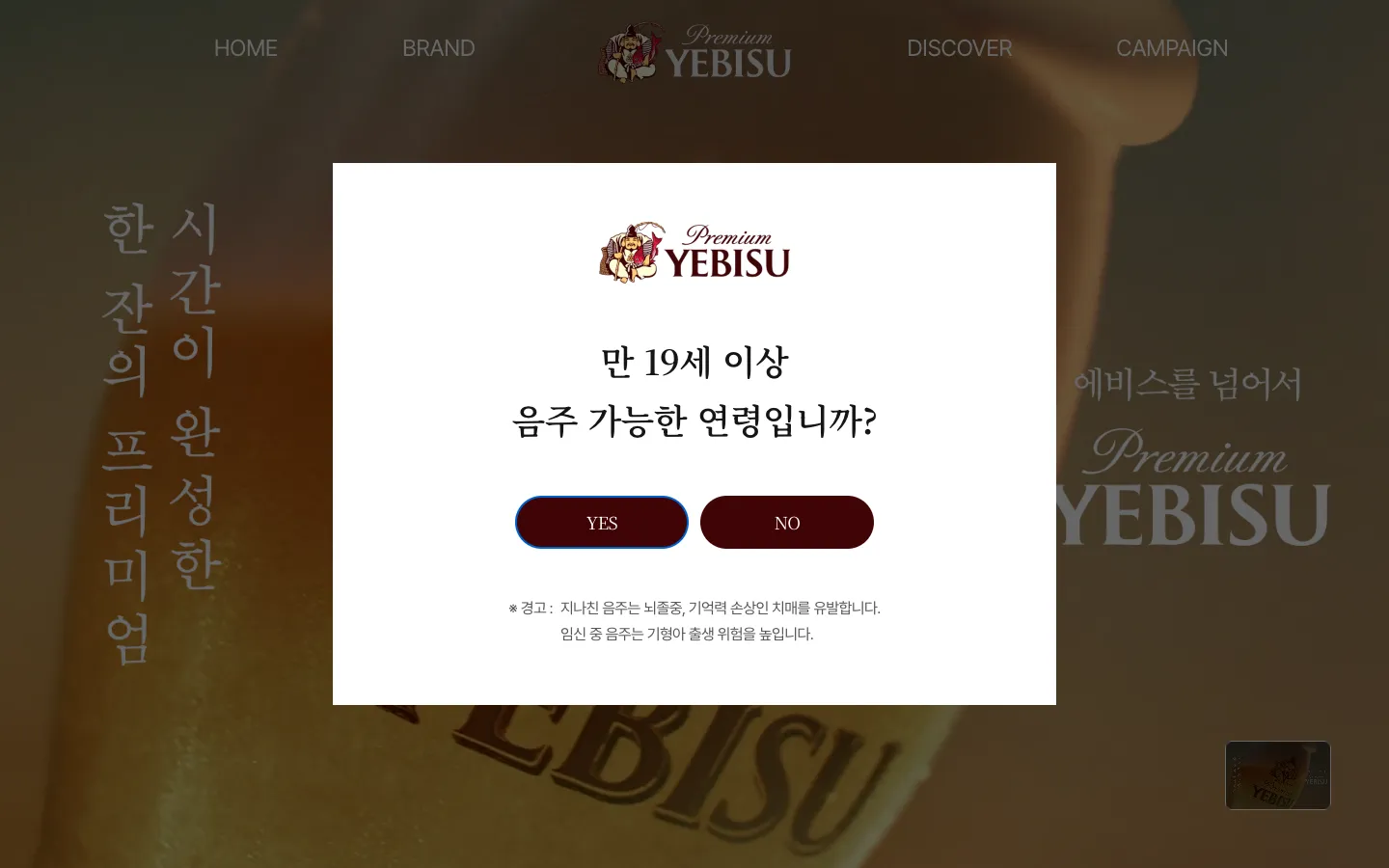 에비스맥주 브랜드 웹사이트 디자인 레퍼런스