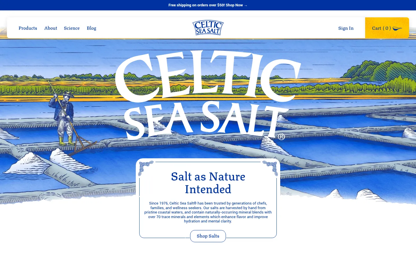 Celtic Sea Salt 브랜드 웹사이트 디자인 레퍼런스