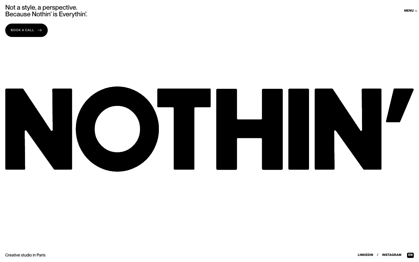 NOTHIN' 브랜드 웹사이트 디자인 레퍼런스