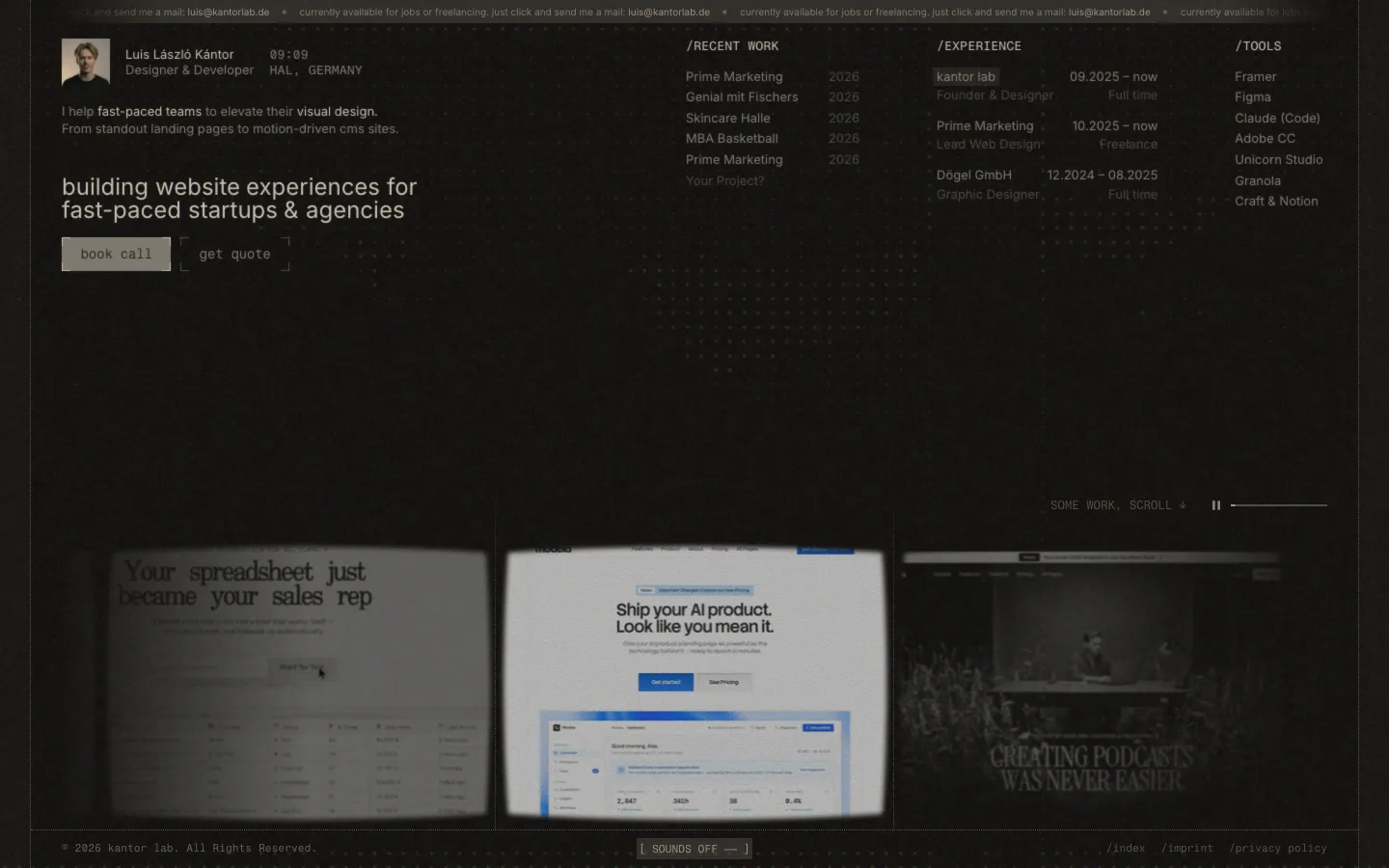 Website Inspiration: luis kantor 브랜드 웹사이트 디자인 레퍼런스
