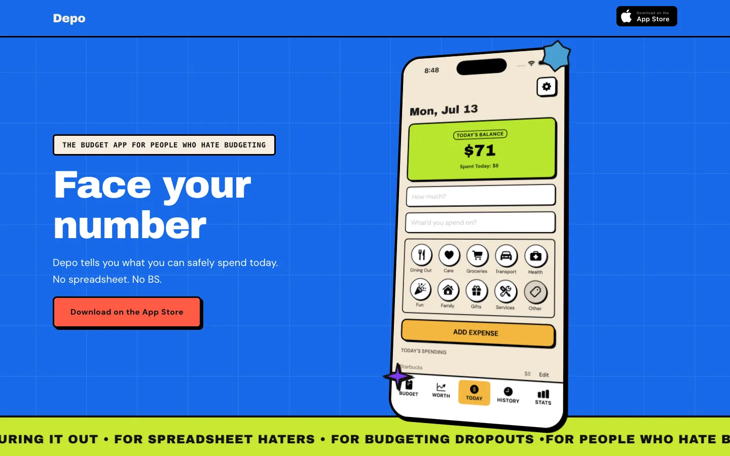 Website Inspiration: Depo Budget App 브랜드 웹사이트 디자인 레퍼런스