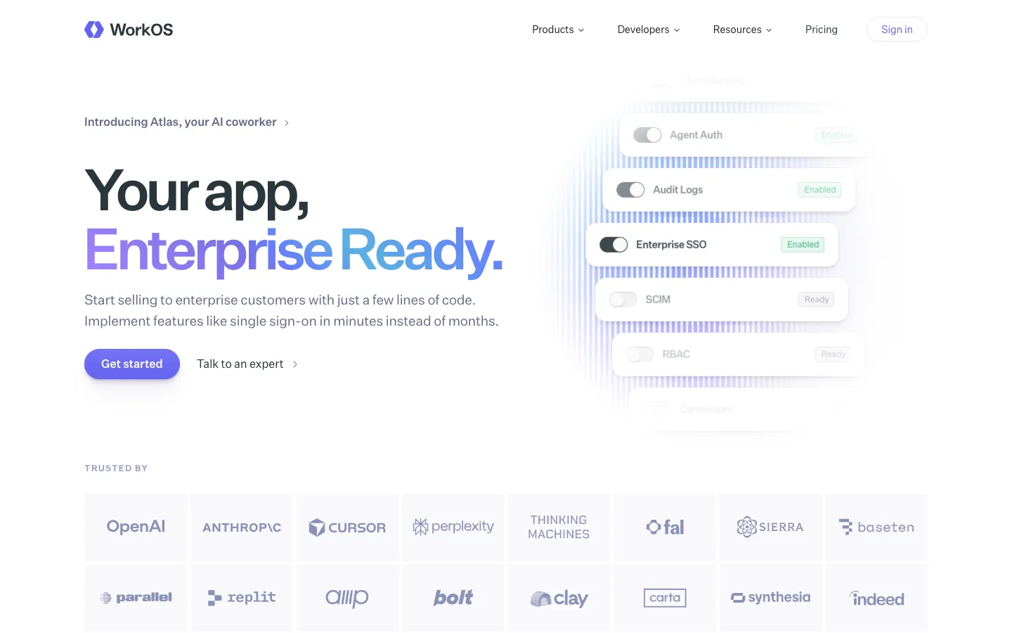 Website Inspiration: Atlas by WorkOS 브랜드 웹사이트 디자인 레퍼런스