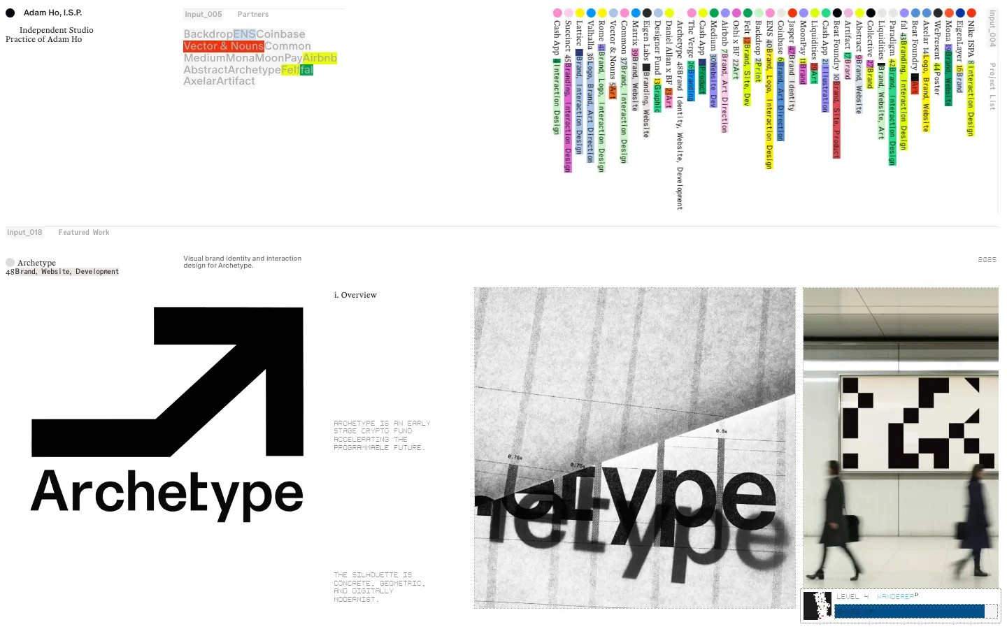 Website Inspiration: Adam Ho, I.S.P. 브랜드 웹사이트 디자인 레퍼런스