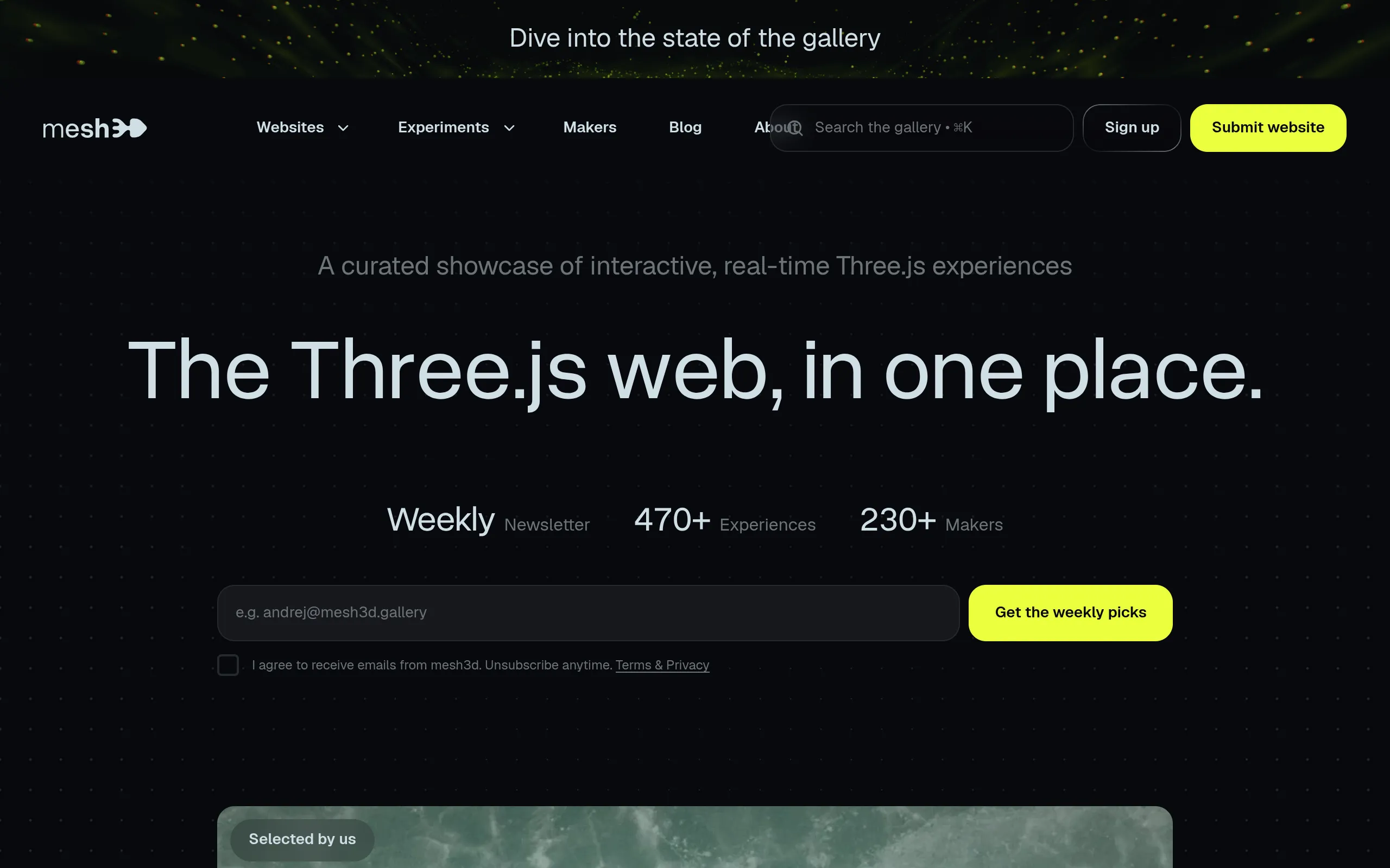 The state of the gallery 브랜드 웹사이트 디자인 레퍼런스