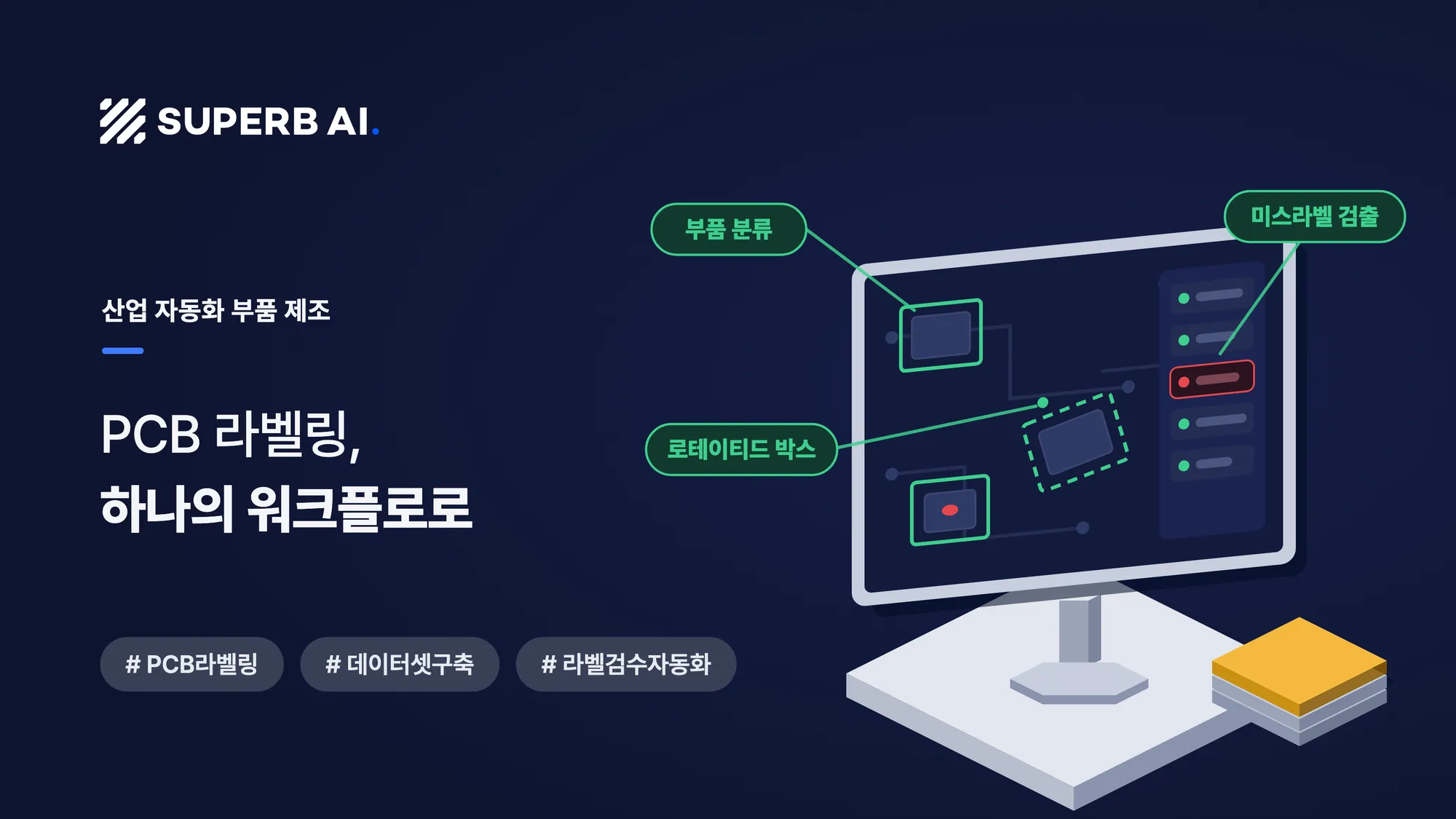 [성공 사례] "부품 식별부터 결함 검출까지", 산업 자동화 부품 제조사의 PCB 라벨링 워크플로 — 수퍼브에이아이 인사이트